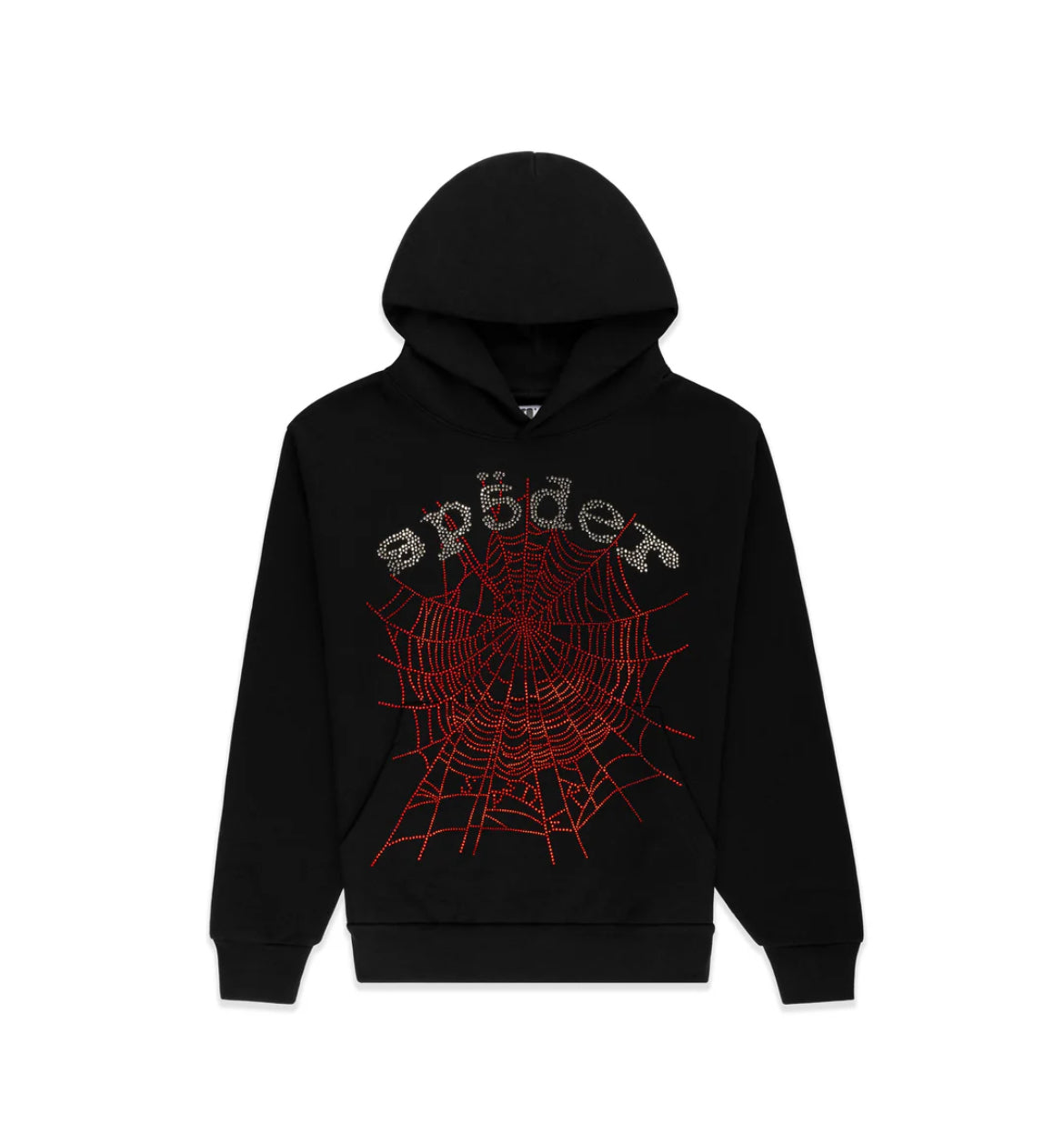 Sp5der Rhinestone OG Web V2 Hoodie Black