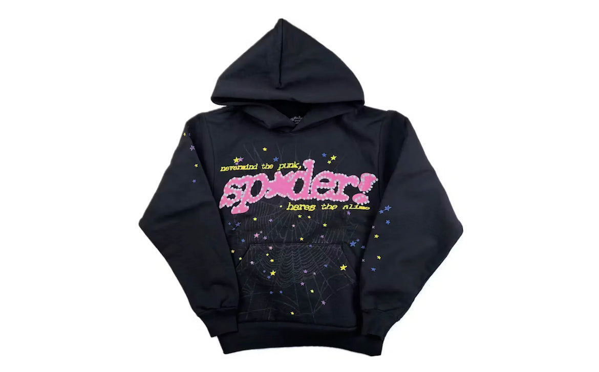 Sp5der P*NK V2 Hoodie Black