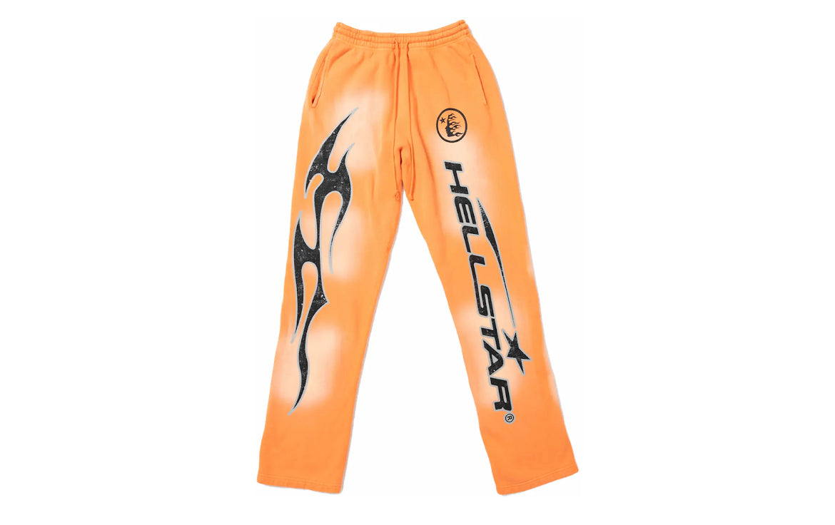 HellStar Fire Orange Flare Bottom Sweatpants