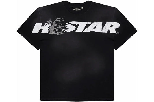 Hellstar Cartoon Logo Glitter Logo T-shirt Black