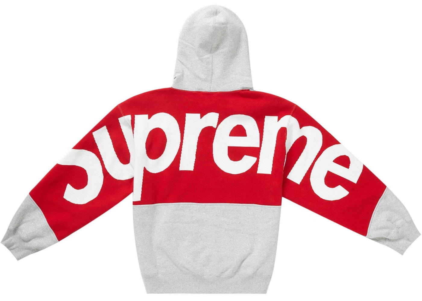 Supreme Big Logo Jacquard Hooded Sweatshirt Heather Grey